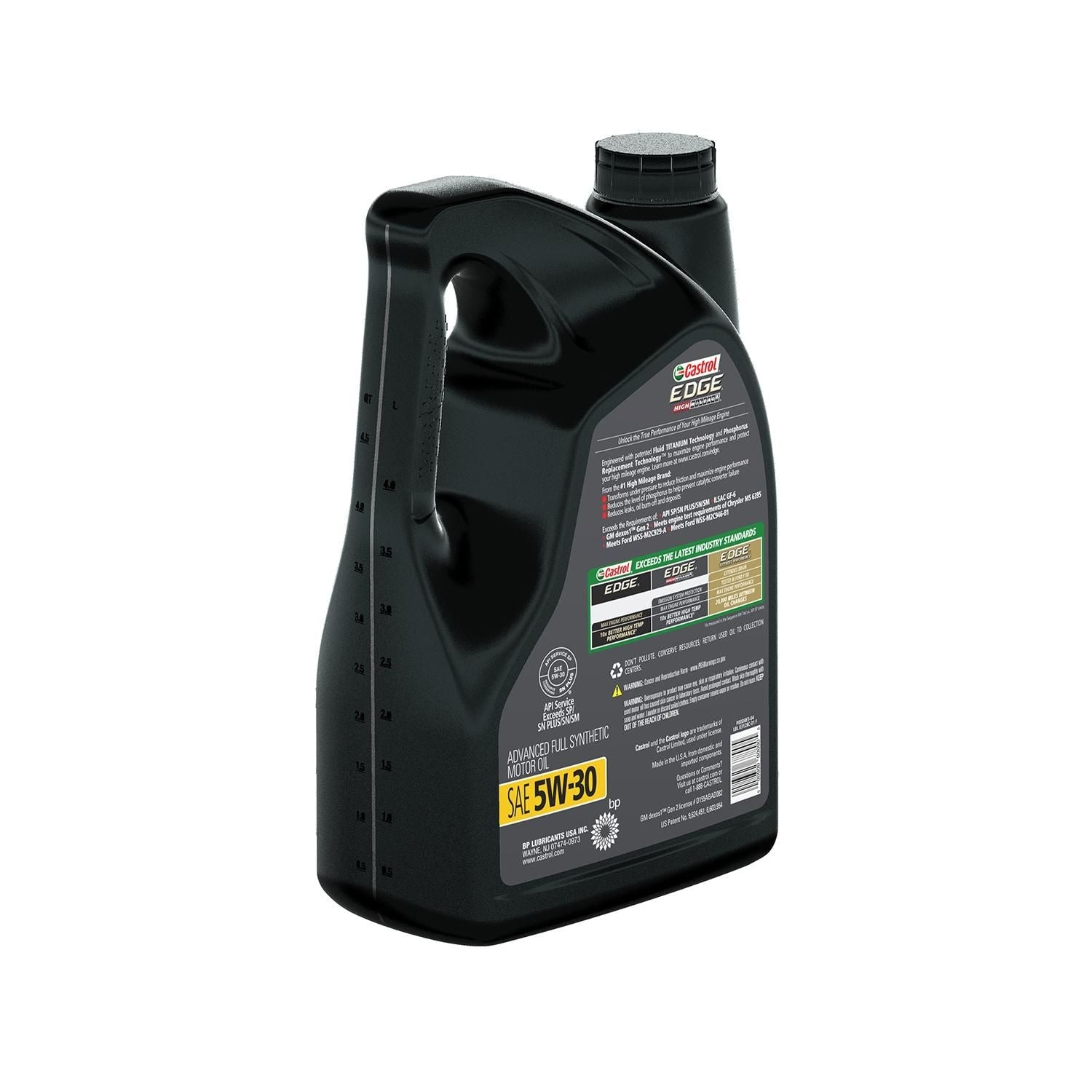 Castrol EDGE High Mileage Full Synthetic Engine Oil 5W-30 5 Quart