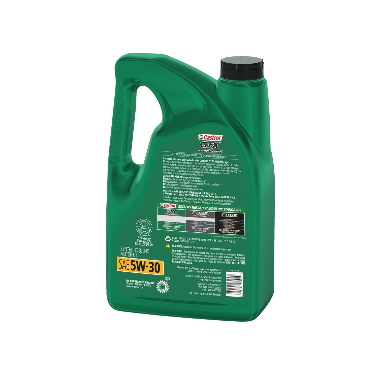 Castrol GTX High Mileage Synthetic Blend Engine Oil 5W-30 5 Quart