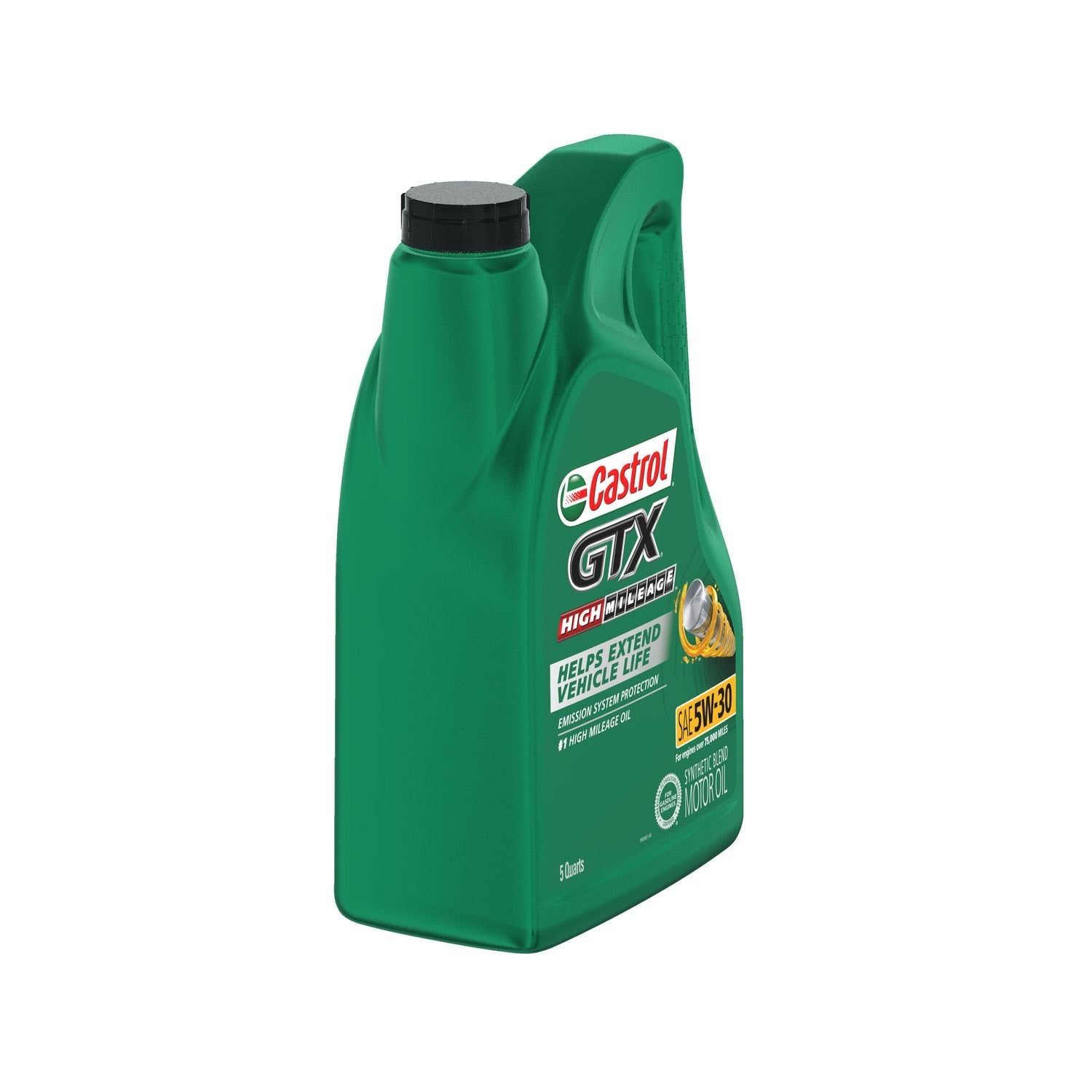 Castrol GTX High Mileage Synthetic Blend Engine Oil 5W-30 5 Quart
