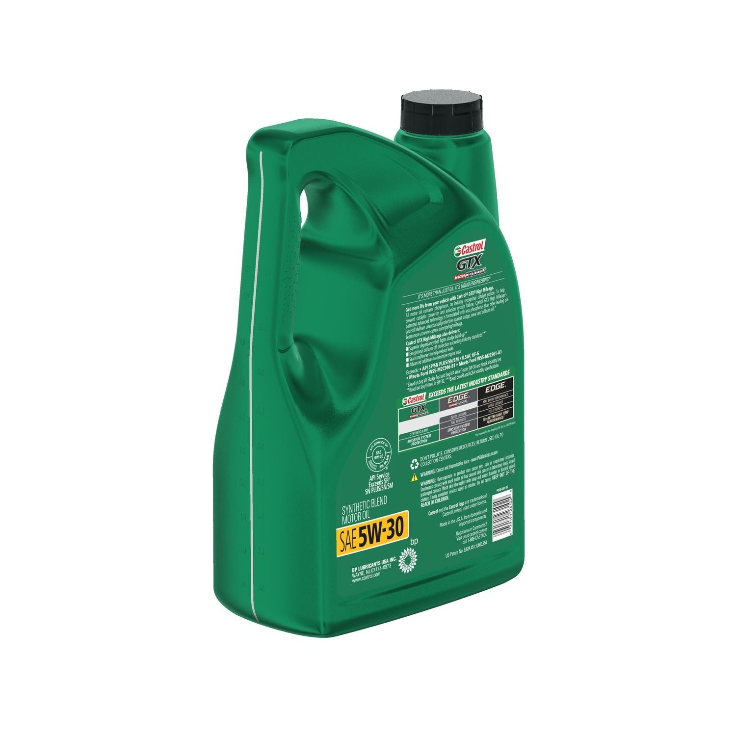 Castrol GTX High Mileage Synthetic Blend Engine Oil 5W-30 5 Quart