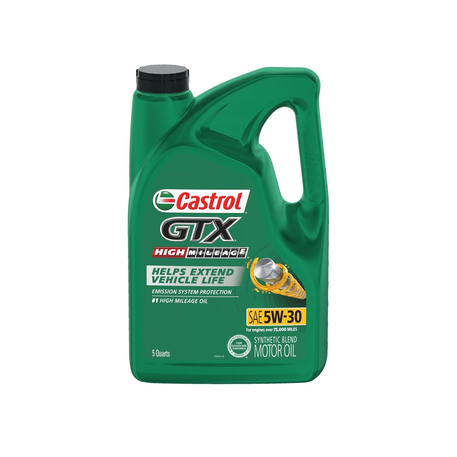 Castrol GTX High Mileage Synthetic Blend Engine Oil 5W-30 5 Quart