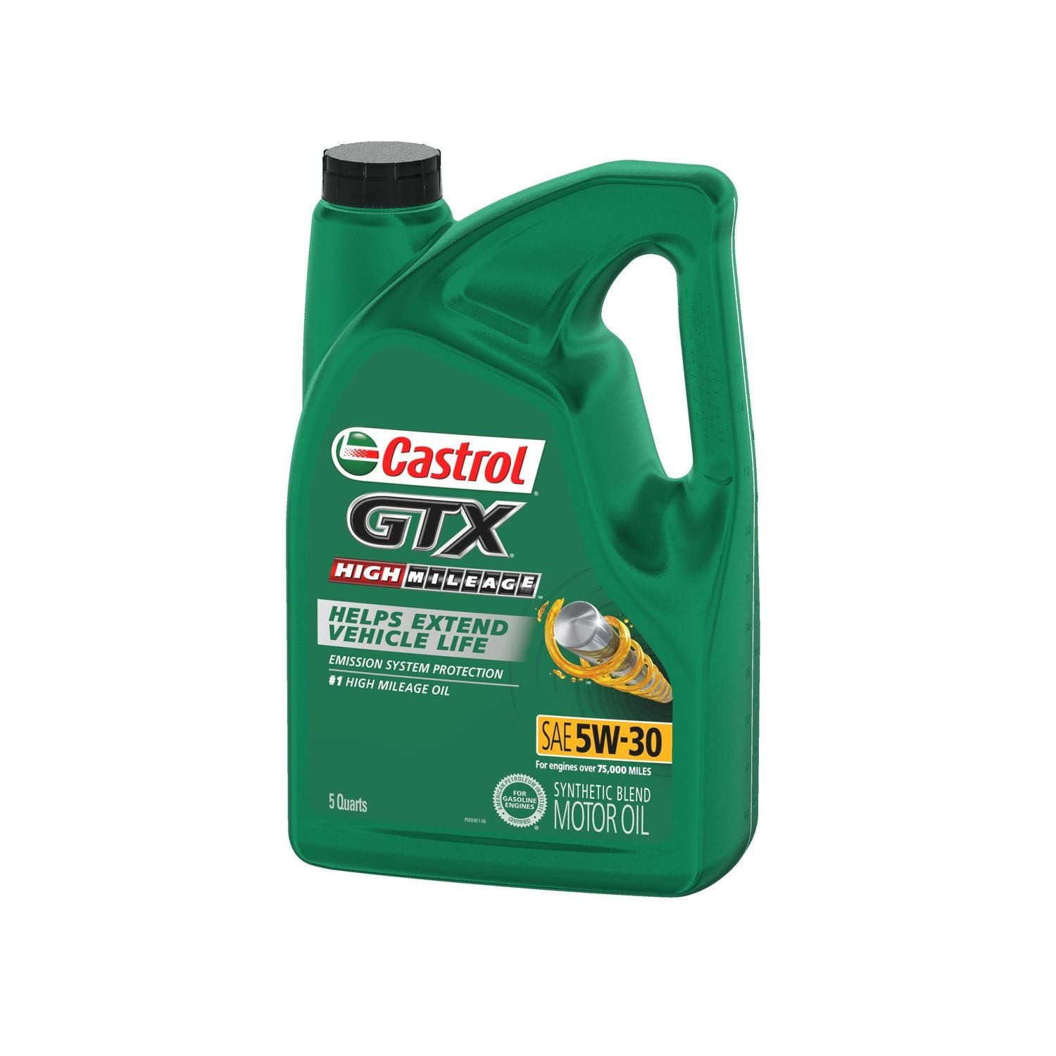 Castrol GTX High Mileage Synthetic Blend Engine Oil 5W-30 5 Quart