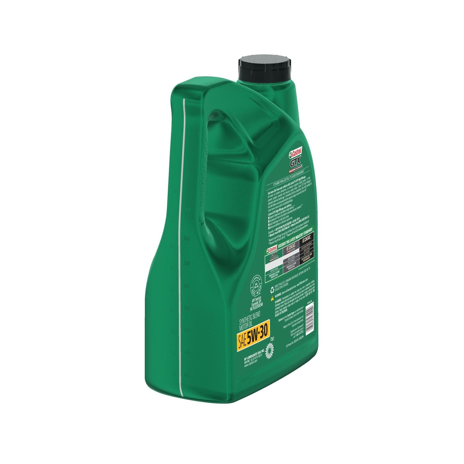 Castrol GTX High Mileage Synthetic Blend Engine Oil 5W-30 5 Quart