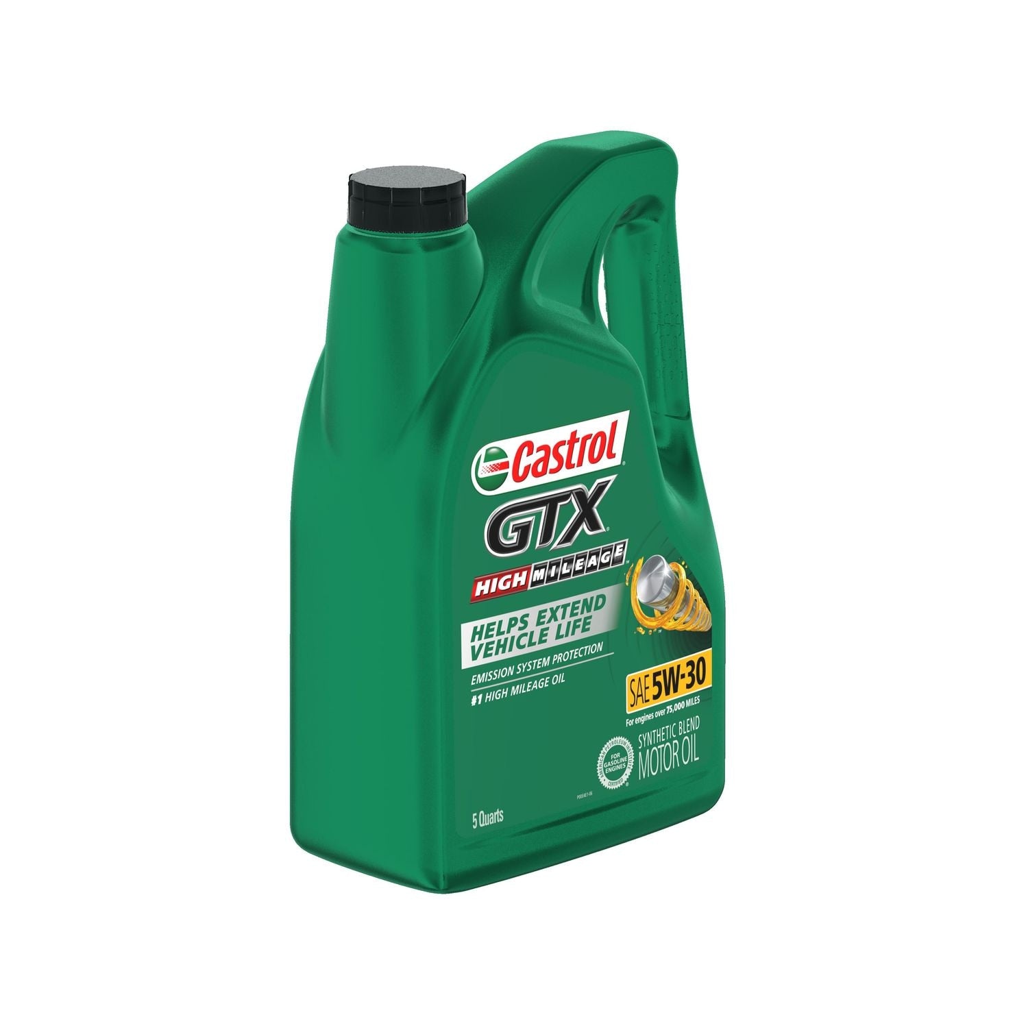 Castrol GTX High Mileage Synthetic Blend Engine Oil 5W-30 5 Quart
