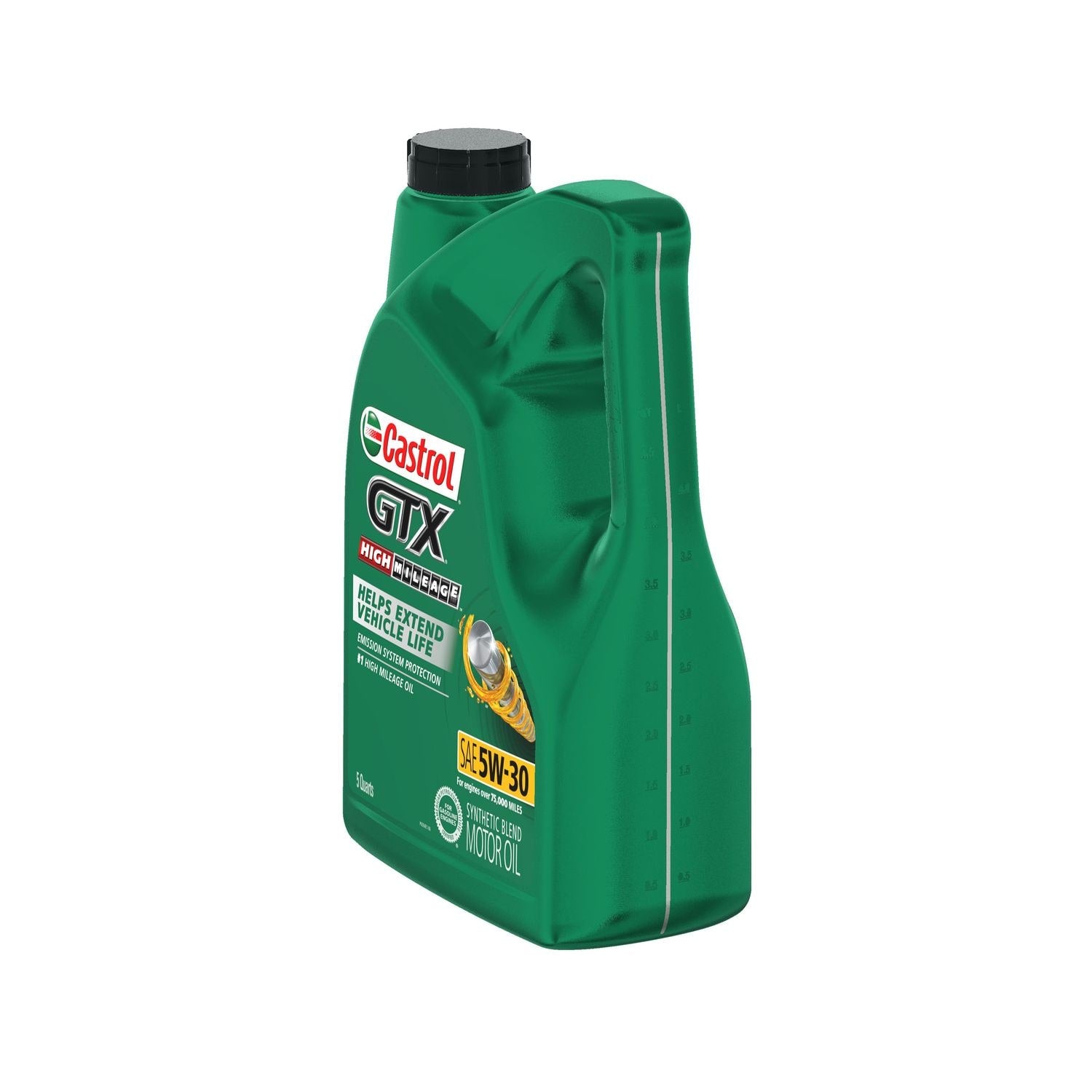 Castrol GTX High Mileage Synthetic Blend Engine Oil 5W-30 5 Quart