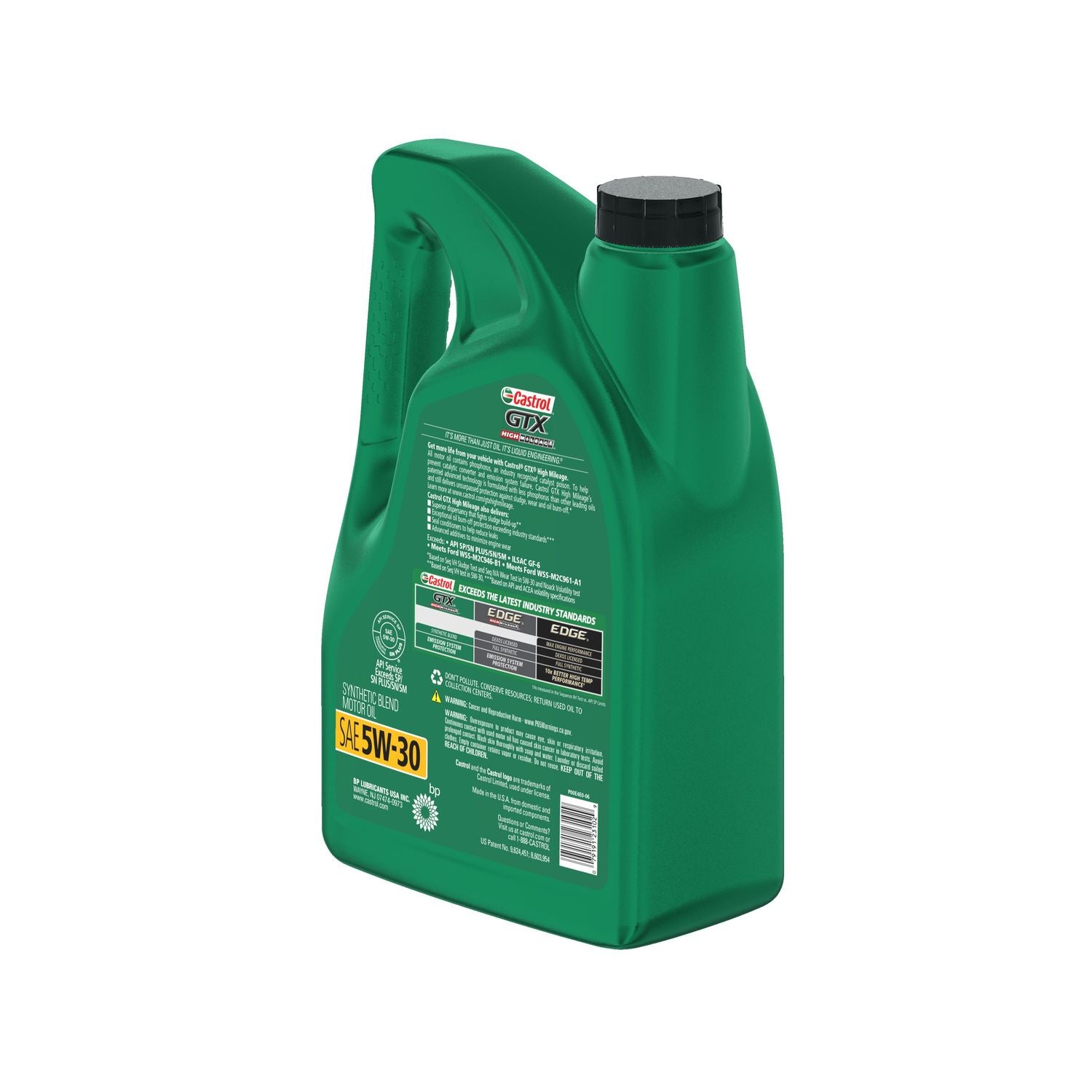 Castrol GTX High Mileage Synthetic Blend Engine Oil 5W-30 5 Quart