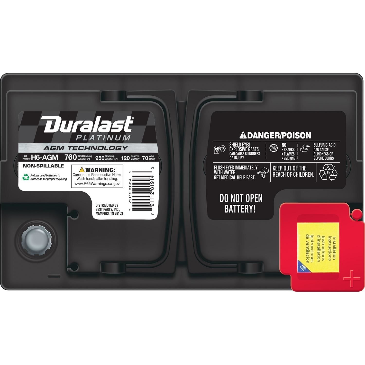 Duralast Platinum AGM Battery BCI Group Size 48 760 CCA H6-AGM