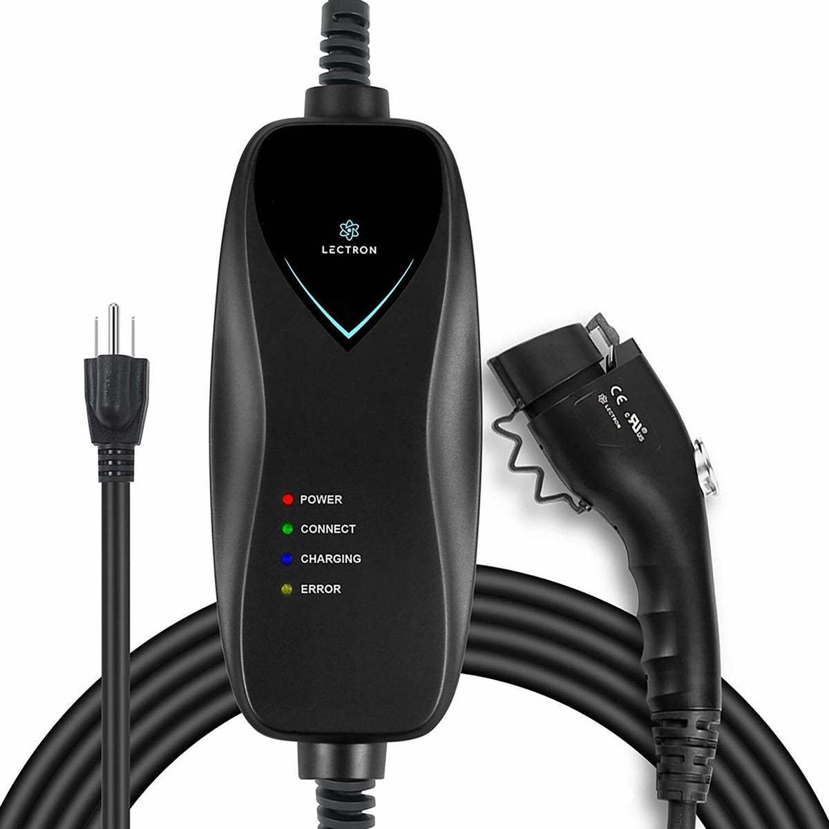 Lectron 110 Volt 15 Amps, Level 1 Electric Vehicle Charger, ETL Certified, 16ft Extension Cord J1772 Cable, Portable for J1772 EVs with NEMA 5-15 Plug