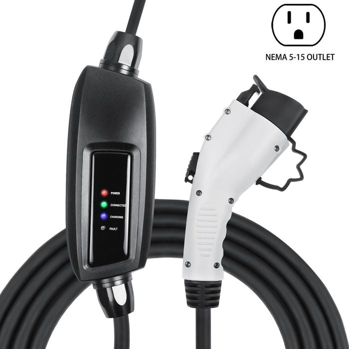 Lectron 110 Volt 16 Amps Level 1 Electric Vehicle Charger with 21ft Extension Cord J1772 Cable and NEMA 5-15 Plug
