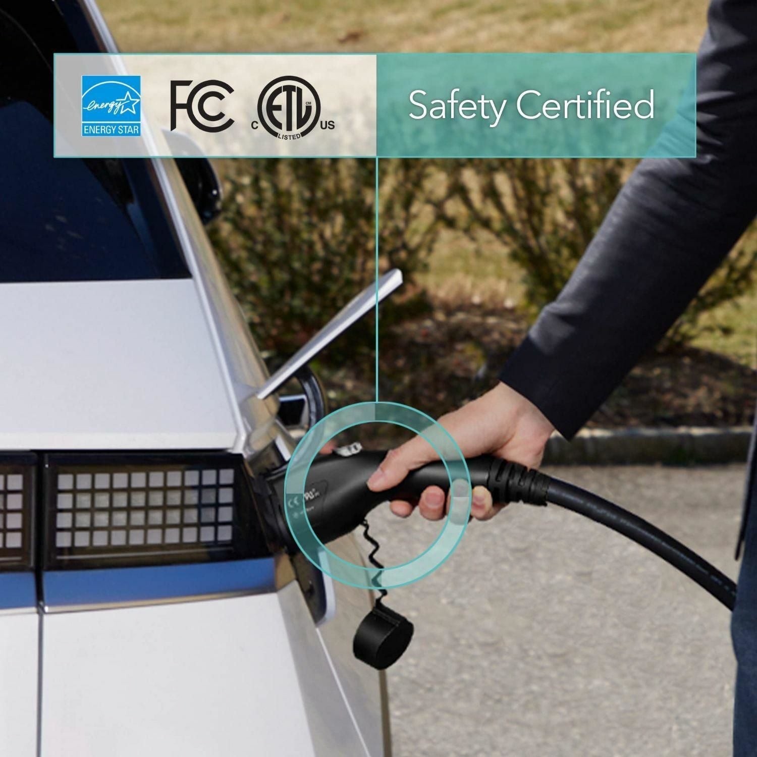 Lectron 240 Volt 40 Amps, Level 2 Electric Vehicle Charger, ETL Certified, NEMA 14-50 Plug, 16ft Extension Cord Cable and Portable for J1772 EVs and Plug-in Hybrid Vehicles