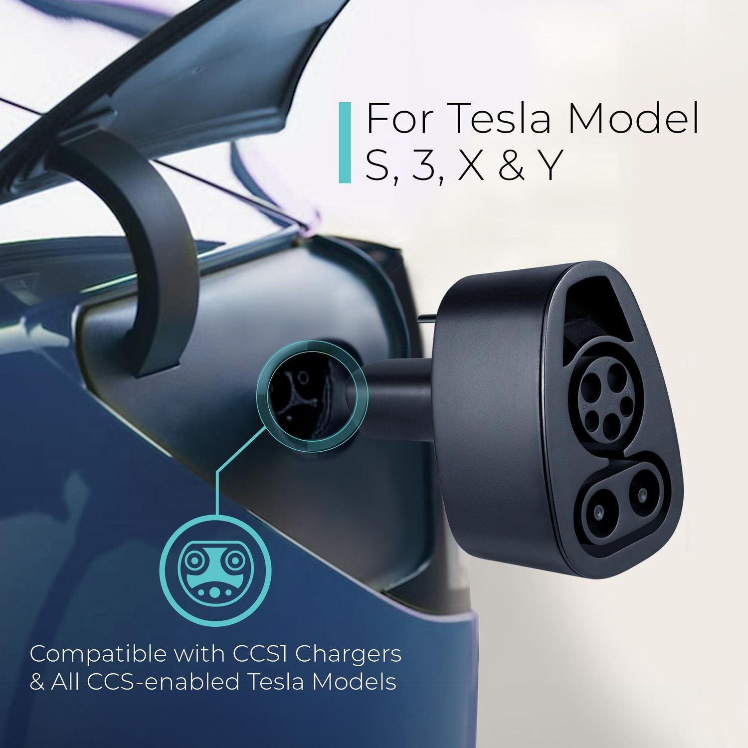 Lectron 500 Amps 500 Volt CCS1 to NACS Adapter for Tesla with CCS Charger
