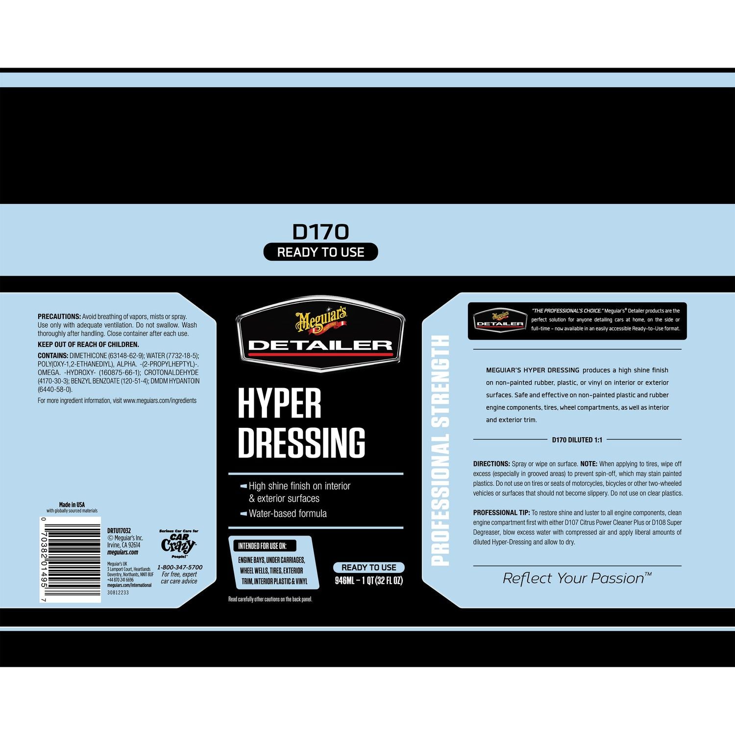 Meguiar's Detailer Pro Hyper Dressing Spray 32oz