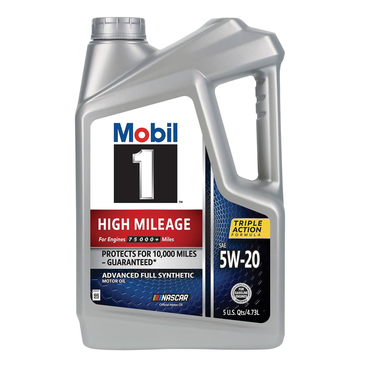 Mobil 1 High Mileage Full Synthetic Engine Oil 5W-20 5 Quart