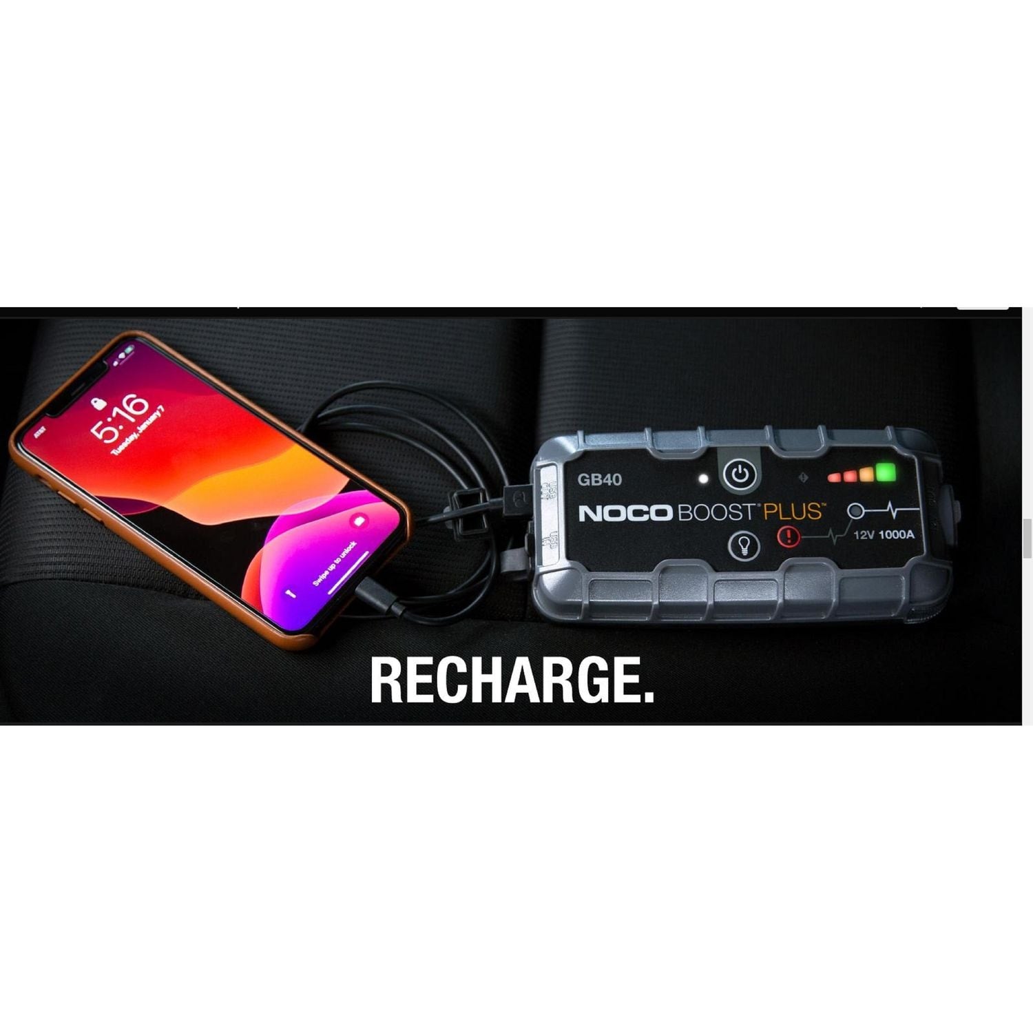NOCO 1,000 Amps 12 Volt Boost Plus UltraSafe Lithium Jump Starter GB40