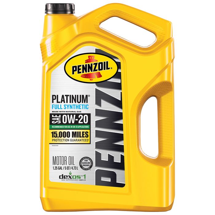 Pennzoil Platinum Full Synthetic Engine Oil 0W-20 5 Quart