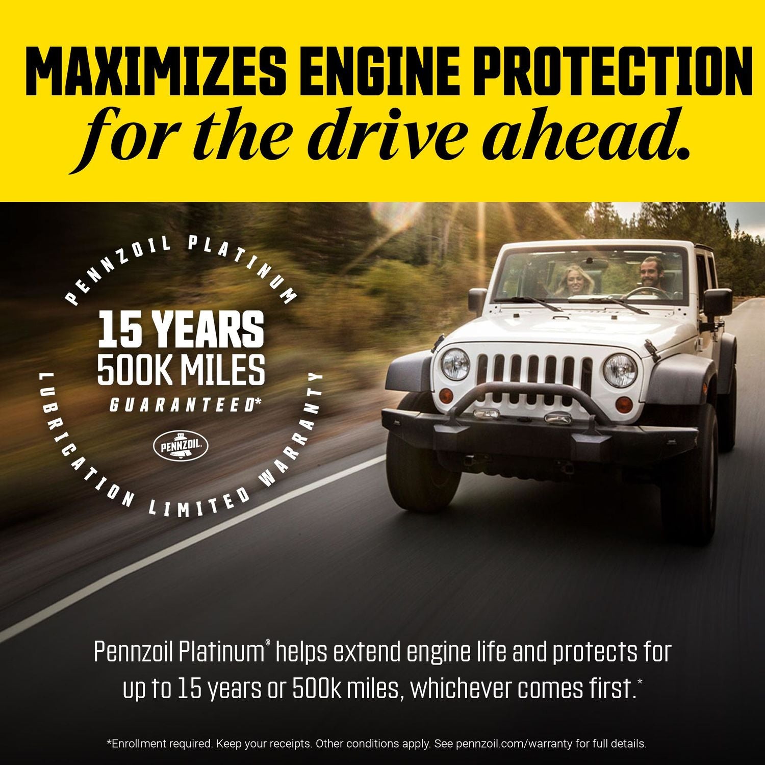 Pennzoil Platinum High Mileage Full Synthetic Engine Oil 5W-30 5 Quart