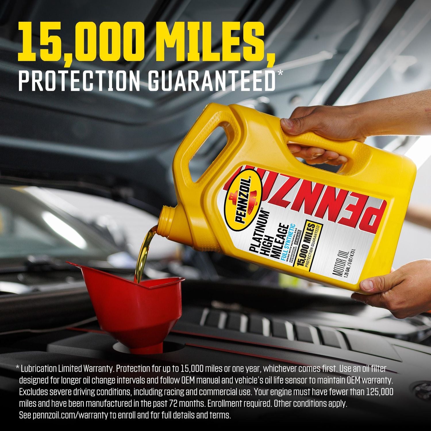Pennzoil Platinum High Mileage Full Synthetic Engine Oil 5W-30 5 Quart