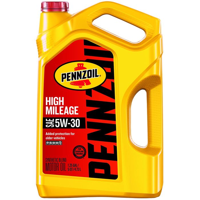 Pennzoil High Mileage Synthetic Blend Engine Oil 5W-30 5 Quart