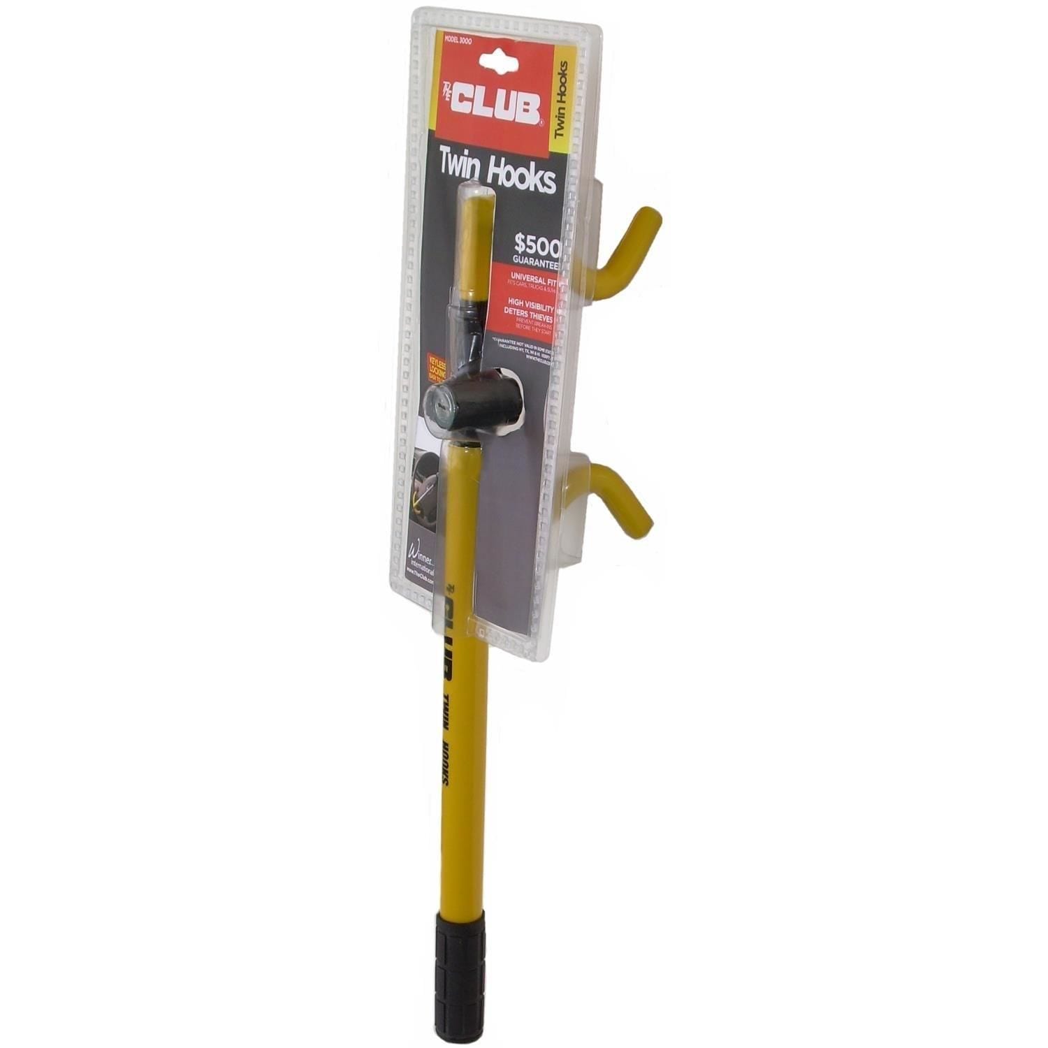 The Club Yellow Twin Hook Steering Wheel Security Lock