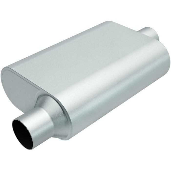 Rumble Exhaust 2 1/2in Offset/Center 4 1/4 x 13in Aluminized Steel Performance Muffler